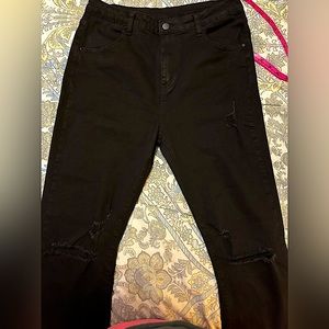 SHEIN Distressed bootcut jeans